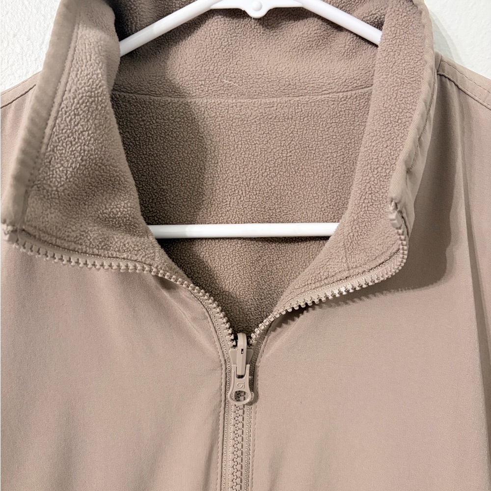 Reversible Tan Quarter-Zip Pullover Jacket - image 2